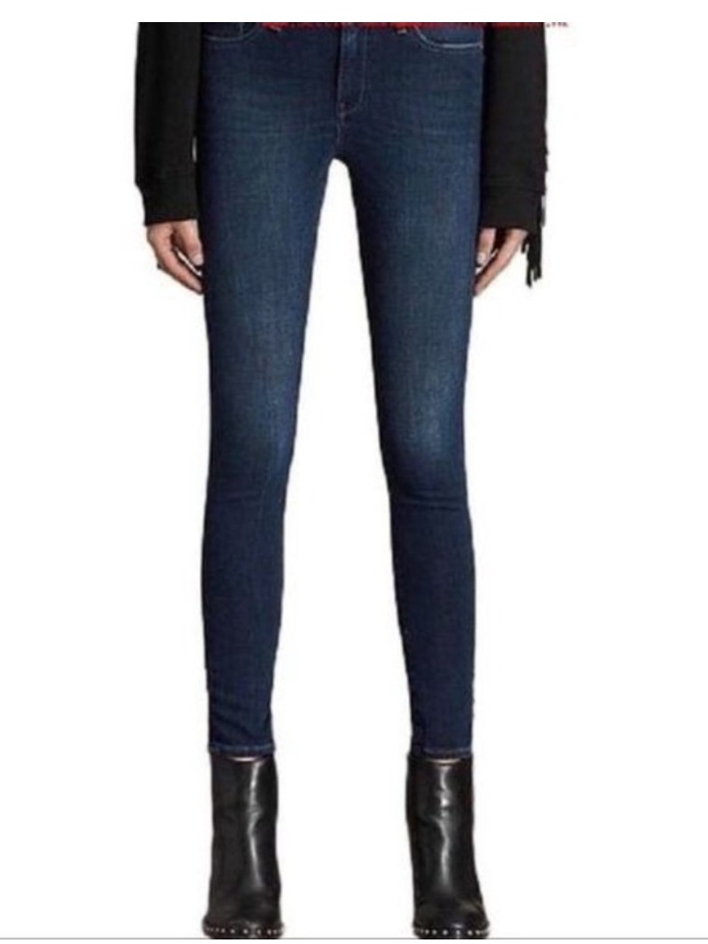 AllSaints Ashby Skinny Blue Jeans dark wash 27